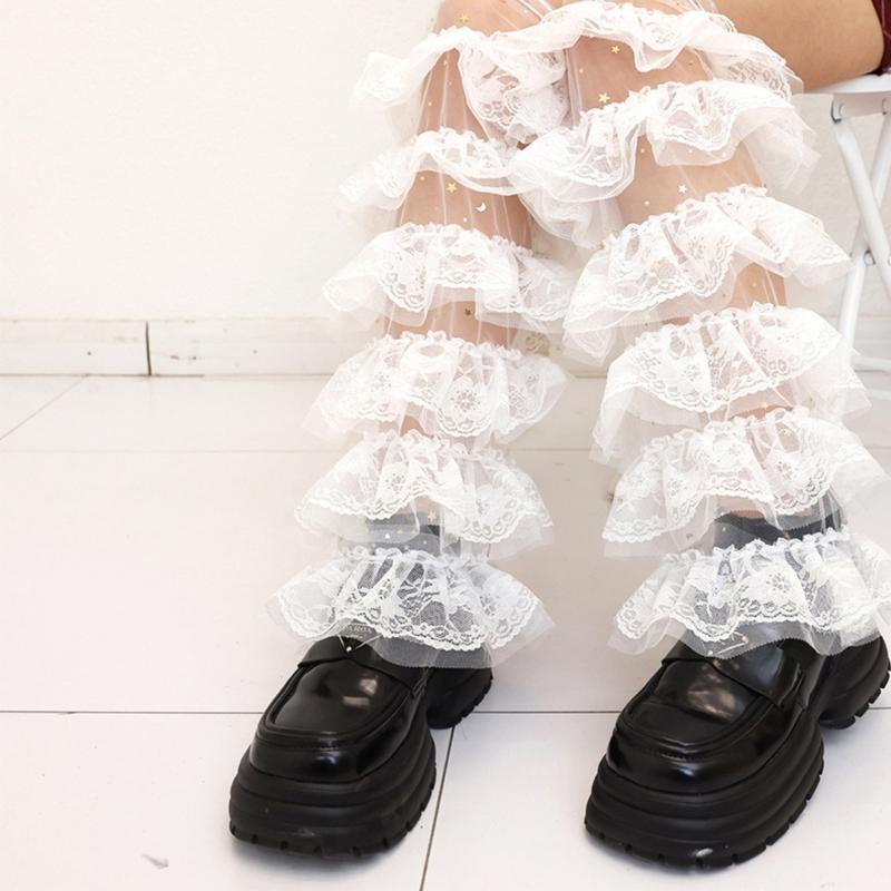 Women's Leg Warmer Sweet Ruffle Lace Leg Sleeves Summer Thin Leg Sleeves Gift