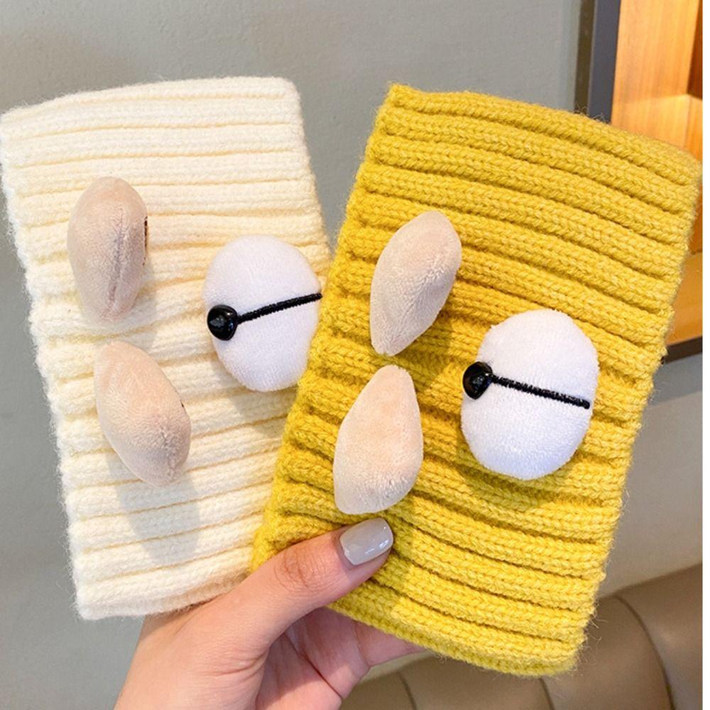 Warm Elastic Cute Wool Knitting Turban Wide Headwrap Women Hair Band Bear Headband Hair Accessories