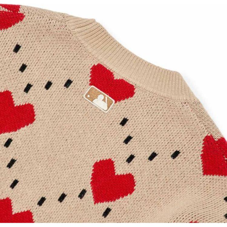 New MLB Knitwear Unisex Beige Yellow 3AKCH0224-43BGS