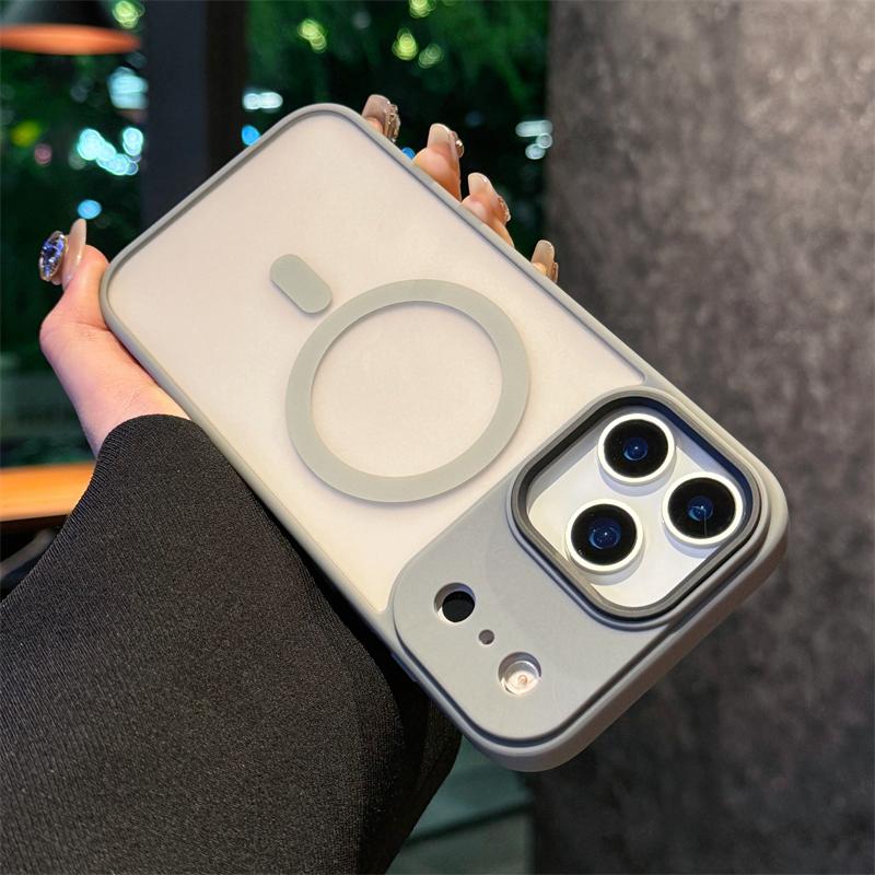 Matte Transparent Shockproof Armor Phone Case For Iphone 11 12 13 14 15 Plus 16 17 Air Pro Max Magnetic For Magsafe Bumper Cover