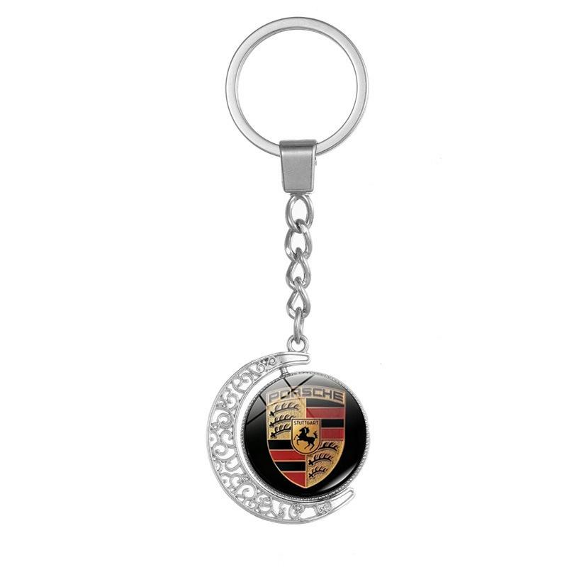 

Fashion Style Car Logo Keychain Keyring Key Ring Pendant for Porsche 911 718 Taycan Panamera Cayenne Macan Cayman Spyder Boxster