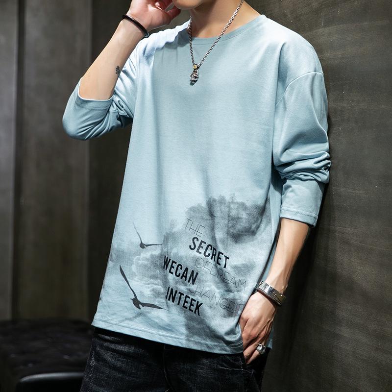 Men's Long-Sleeve Graphic T-Shirt – Trendy, Loose-Fit Streetwear