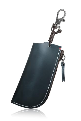 

[Виготовлено з високоякісної натуральної шкіри] [Зберігає ключі від машини та будинку разом] [Виробництво сумок Kameto] Ключниця для чоловіків, чохол для смарт-ключа (сумісн