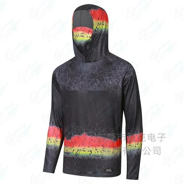 Men's sunscreen clothing summer UV protection breathable quick drying outdoor fishing clothing Luya fishing clothing hooded with mask