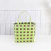 Bucket bag hand-woven contrasting color vegetable basket creative hand basket photo vacation leisure women's bag
