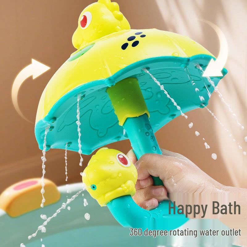 Dinosaur Umbrella Baby Bath Toy: Sprinkle & Spin Water Play