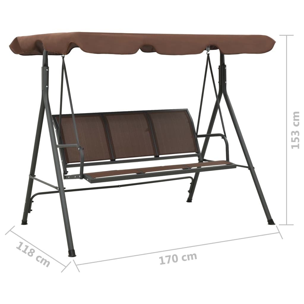 Hollywood Swing with Canopy Coffee Brown