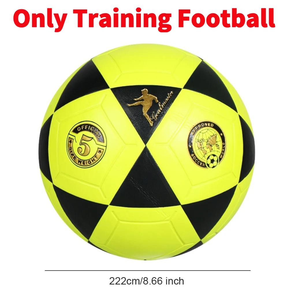 Size 5 Soccer Ball Youth Soccer Ball Machine Stitched School Competition Football Black Triangle Print for Outdoor Sports