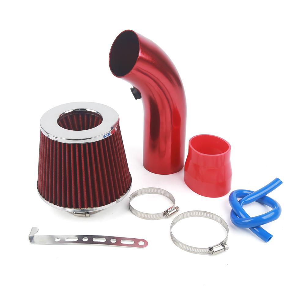 Universal 76mm Car Racing Cold Air Intake System Turbo Induction Pipe Tube Kit Aluminum With Cone Air Filter Inlet