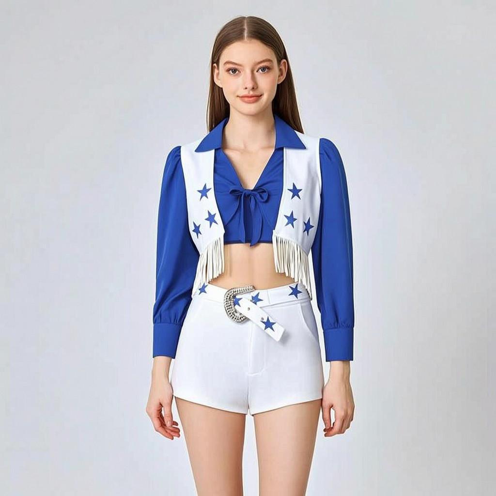 Dallas Cowboys Cheerleader Costume For Halloween Cosplay With Polyester Fabric For Game Events