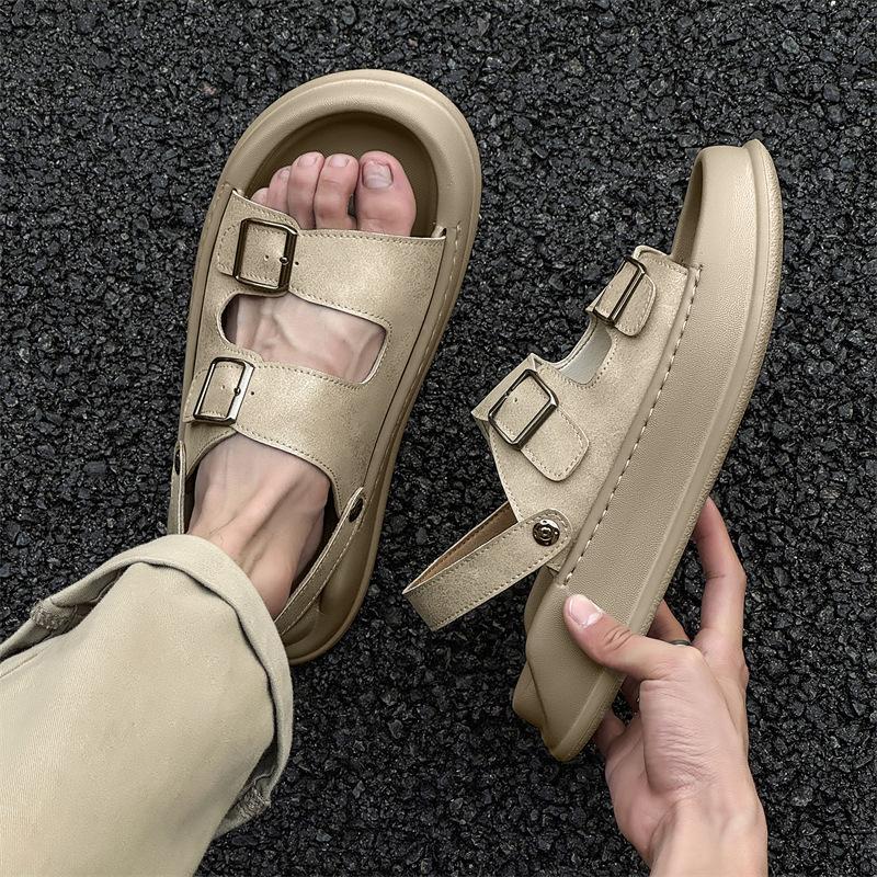 Men's Sandals Outer Slippers Men's 2025 Summer Non-slip Casual High-end Niche Beach Shoes