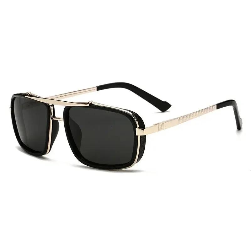 

New Sunglasses Punk UVProtectionGlasses New Mens Square Stylish Daily Design Uv400 Twin-beam Aviator ShadeGlasses W128832WW-