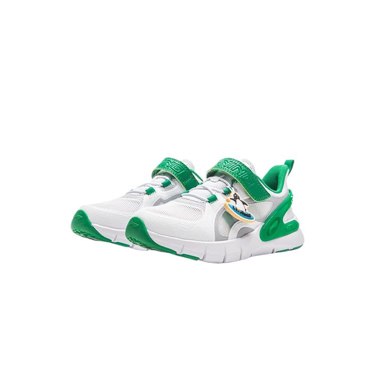 Li Ning Kids Casual Series Comfortable Fashion Simple Versatile Low-Top Kids Casual Shoes Kids sneaker White Green YKCV266-1