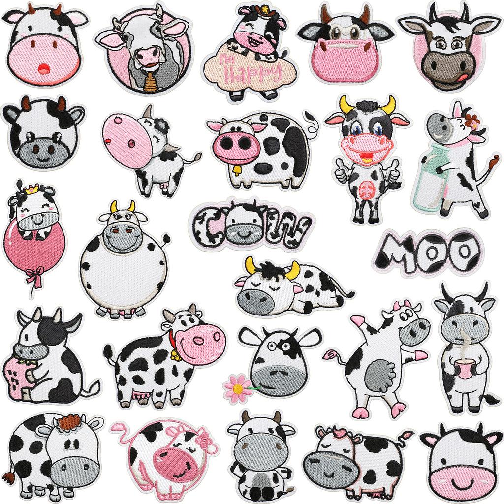 Human Second Mother Cow Embroidery Cloth Sticker Energy Origin Cow Patch Sticker Computer Embroidery Chapter Boy Clothing