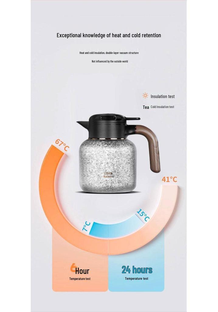 Titanium Stewing Tea Pot with Smart Temperature Display, Large Capacity, Insulated for Health Brews.