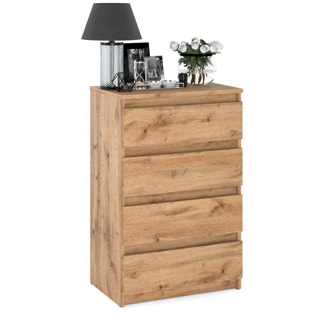Chest of Drawers Oak Wotan 60 CM 4S TV Cabinet Furniture for Living Room Bedroom