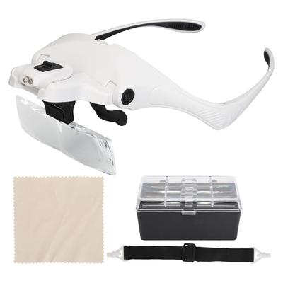 Brille Lupe zum Lesen Sticken Wartung Schnitzen LED Linse Vergrößerungsglas Halterung