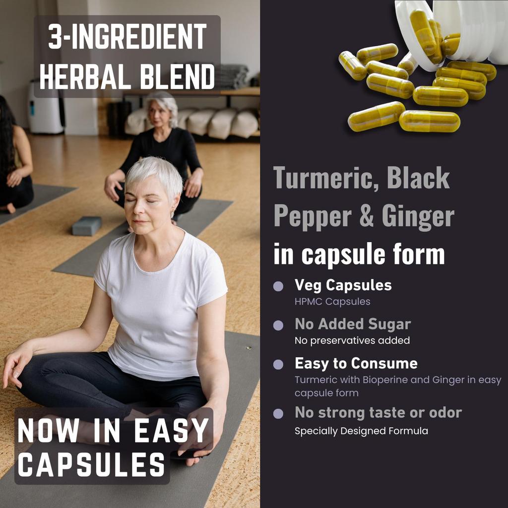 Turmeric Capsules 1950mg Curcumin95% , Black Pepper & Ginger Complex Bioperine