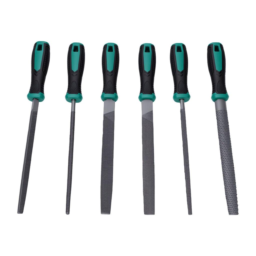 6 Pcs File Set with Ergonomic Rubber Handle Portable File Kit for Woodworking Jewelry Repair