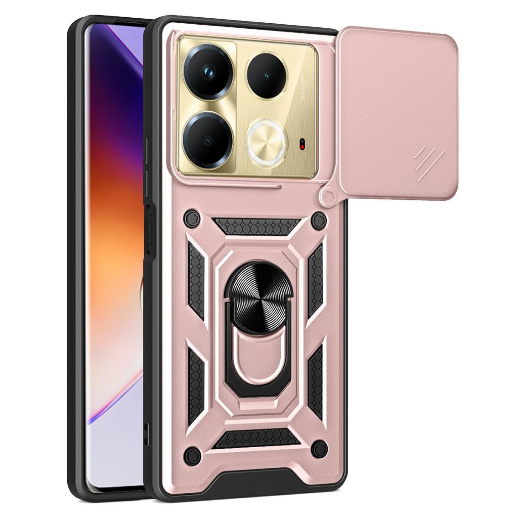 For Infinix Note 40 Cell Phone Case Slide Lens Guard Dust-Proof PC+TPU Phone Shell