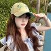 Sweet and Cute Flower Embroidered Baseball Cap Women's Summer Wide Brim Shows the Face Small Peaked Cap Versatile Casual Soft Top