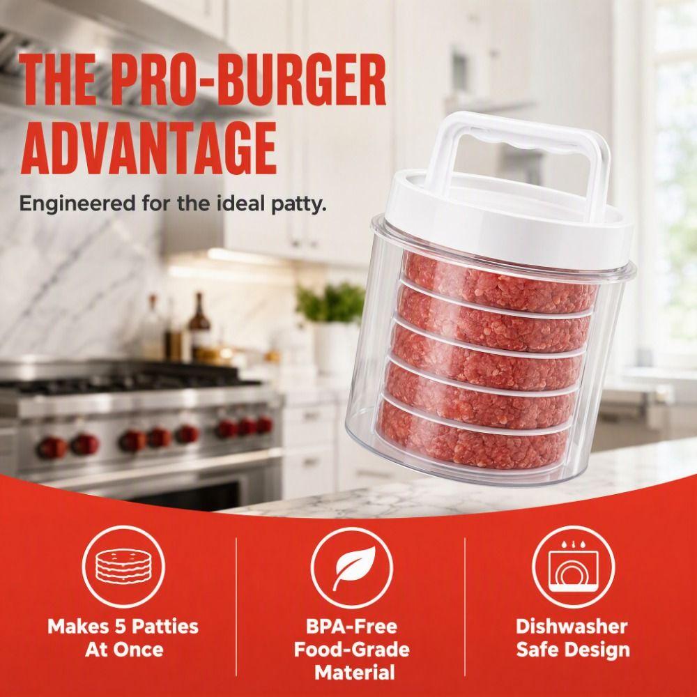 Non-Stick Hamburger Patty Press Reusable Beef Press Mold Burger Shaper Hamburger Patty Box BBQ