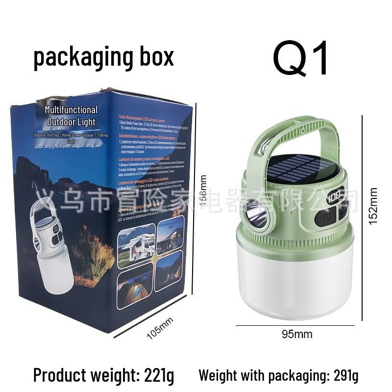 Rechargeable Multi-Mode Solar Camping Lantern with Digital Power Display