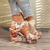 Summer Women'S Elegant Retro Floral Wedge Sandals
