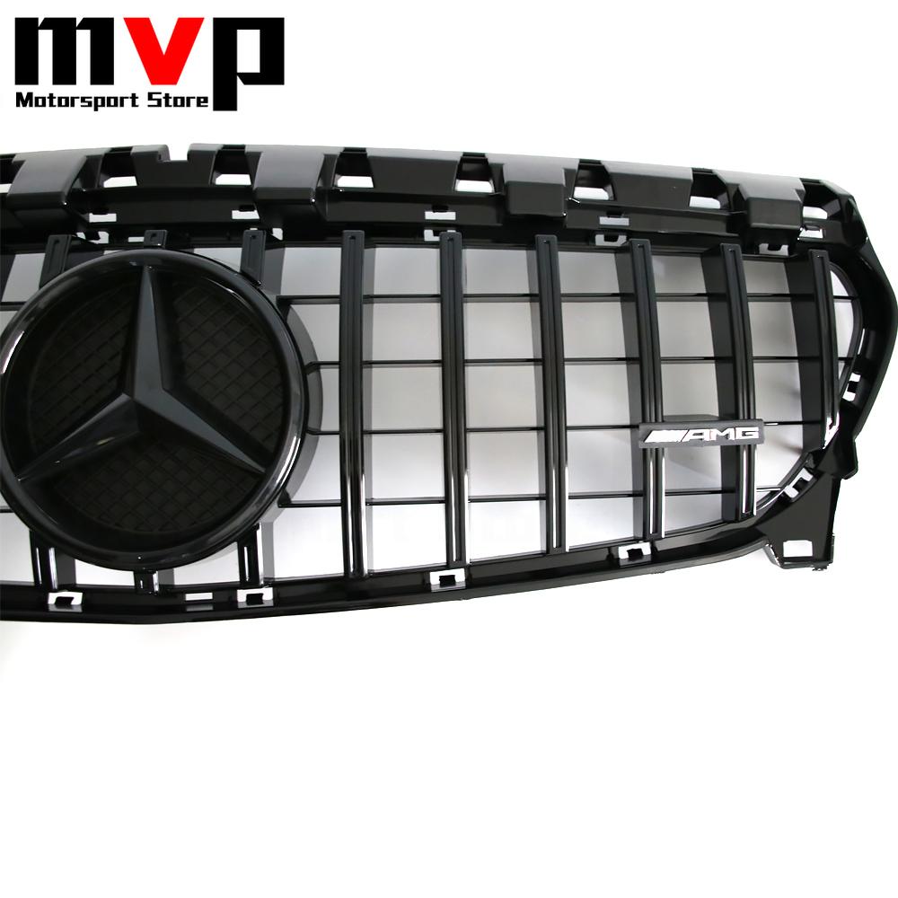FCM5 GTR Style Upper Grille With Black Border OE Style Embelm Logo For Mercedes Benz CLA W117 2013-19 CLA180 CLA200 CLA250 CLA45 AMG