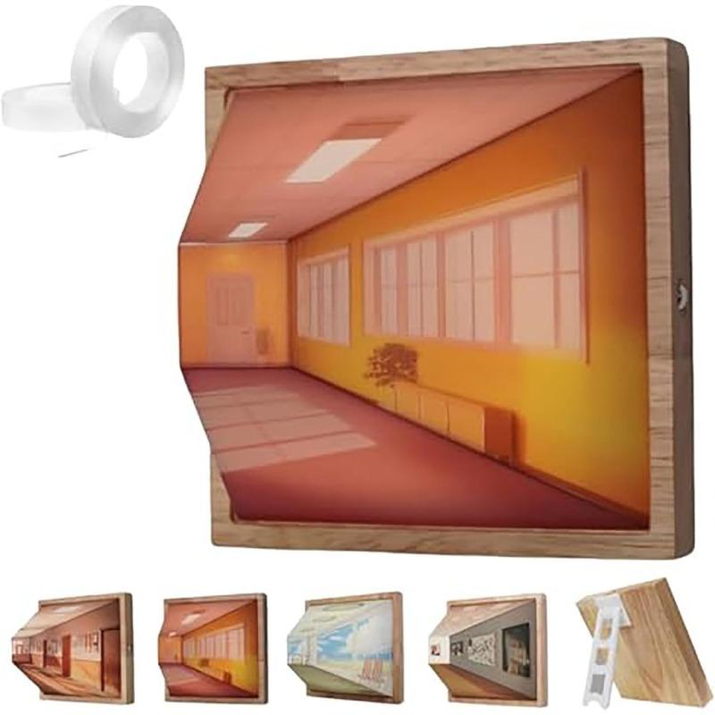 

3D Naked Eye Visual Night Light, Креативный настенный декоративный светильник, Светодиодные лампы с трехмерным визуальным эффектом, Уникальная офисная атмосфера Plug-in style синий