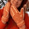 1pair Mittens Funny Middle Finger Gloves Winter Knit Warm Novelty Orange Knitting Pattern Gag Gift