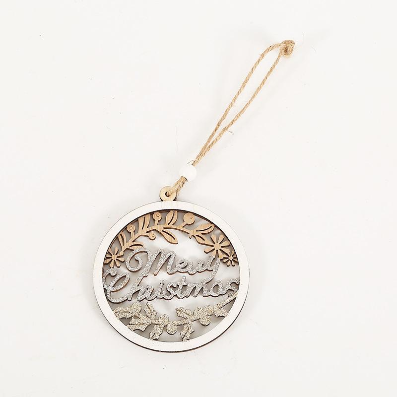 Christmas Day Decorative Pendant Wooden Crafts Window Hanging Home Party Christmas Gifts