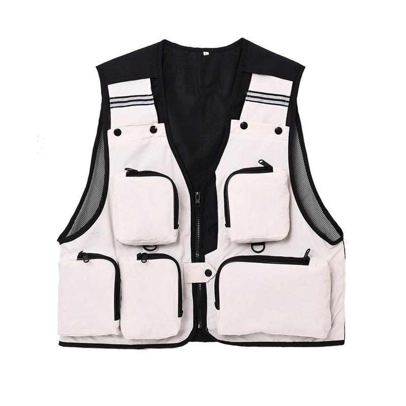 Outdoor Multi-Pocket Workwear Vest for Volunteers, Fishing, Photography, or Group Activities