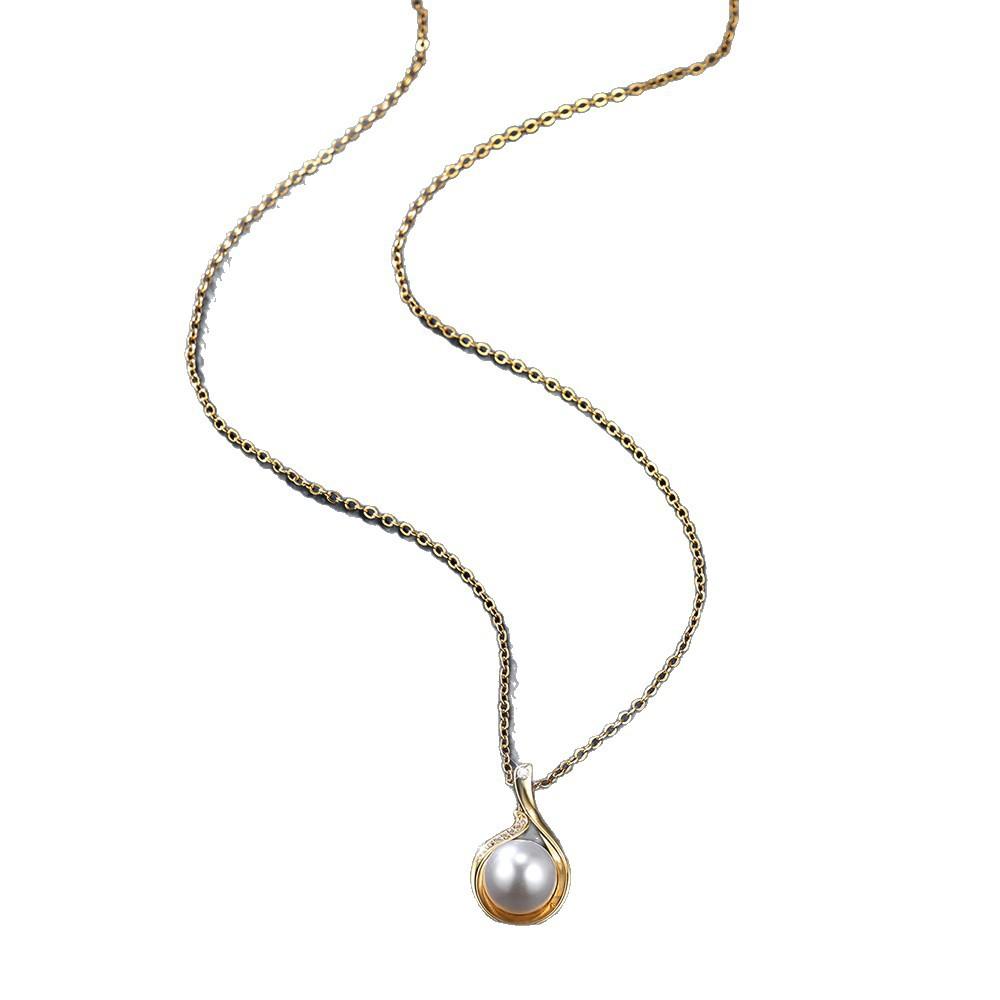 Elegante Perlenkette mit Anhänger Design Sinn Diamant Tropfen Anhänger Temperament Vielseitiger Schmuck