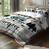 3-piece set,happy camper and forest pattern printed bedding set, queen, king, double bed, party  funny and creative bedding set