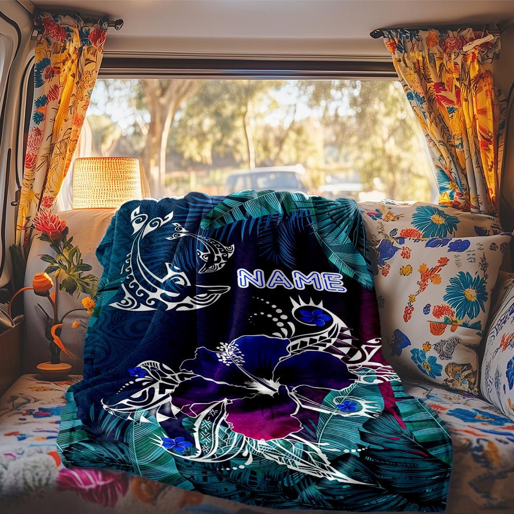 Tropical Floral Customize Your Name Rv Blanket Soft Lightweight All Season Comfort For Camping Picnics Rvs Beds Living Rooms Giftst44