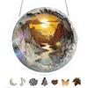 Acrylic Round Jigsaw Puzzle Suncatcher with Chain Hanging Puzzle Suncatchers for Home Garden Party Wedding Housewarming Gifts