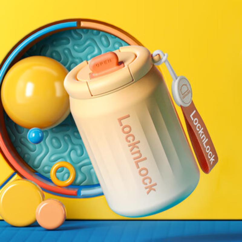 LocknLock Insulated Flip-Lid Coffee Mug with Handle