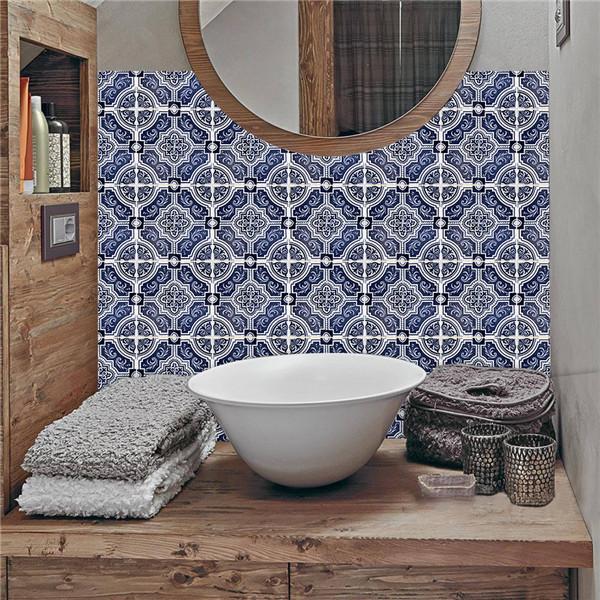 Waterdichte 3D Mandala Patroon Tegelstickers Keuken Badkamer Decoratie Zelfklevende Muur Meubelstickers Vloerbehang