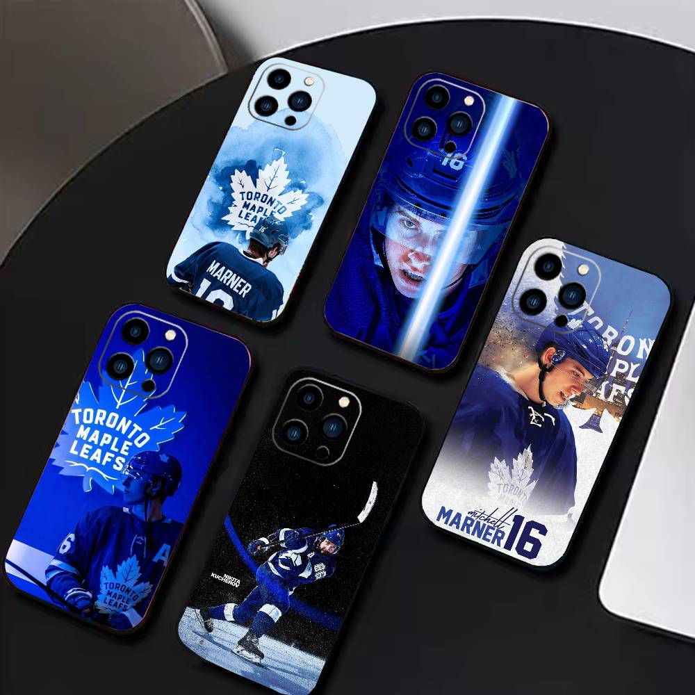 Hockey Mitch Marner Phone Case For iPhone17,16,15,14,13,12 Plus,Max Soft Silicone Black Cover