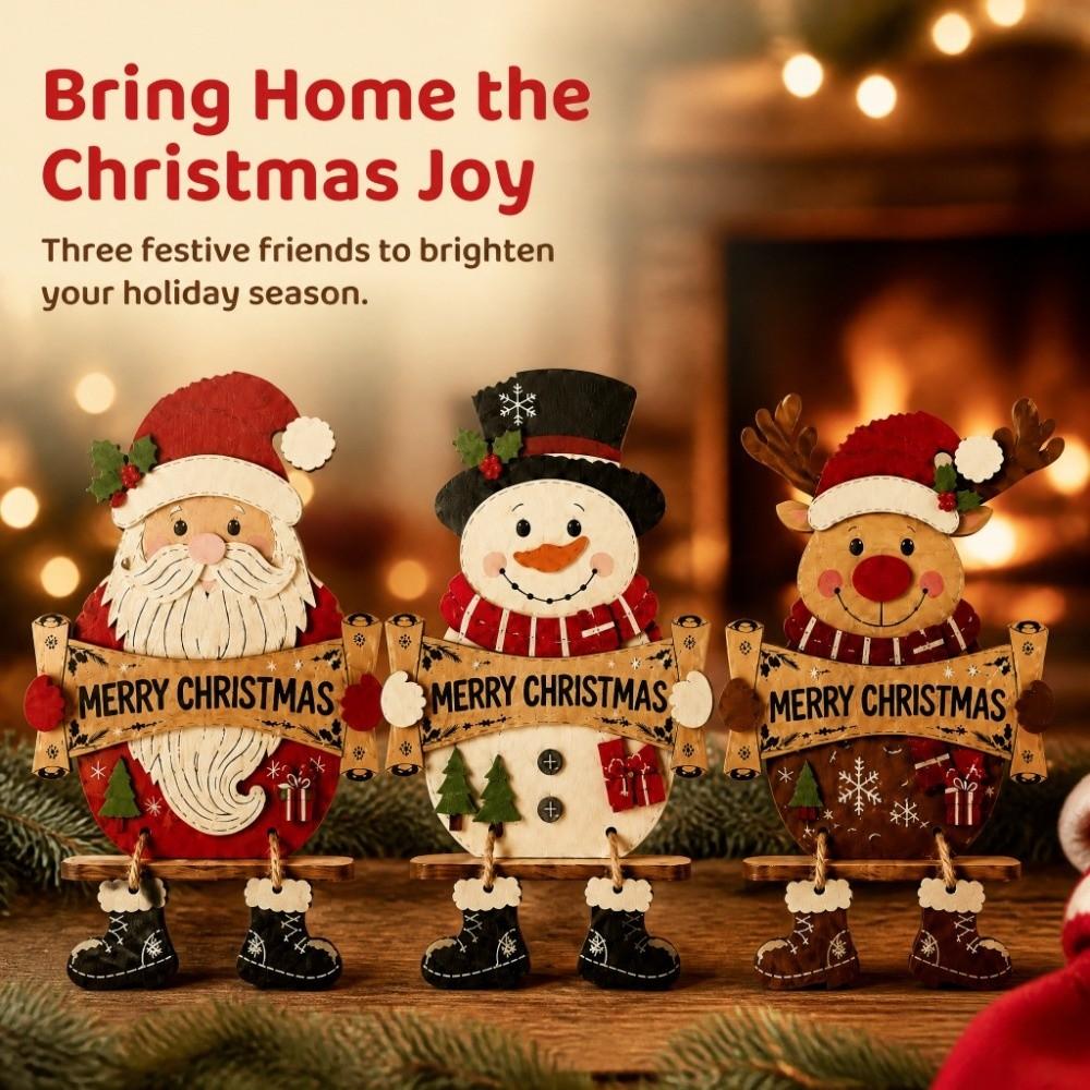 2D Flat Holiday Party Decorations Lightweight Solid Wood Wall Hanging Decor Home Decor
