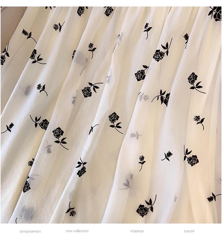 Plus Size Women's Flocking Chiffon Skirt, Loose Fit for 200-350 Jin, Fashionable and Comfortable