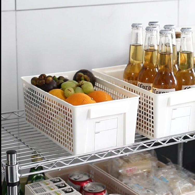Rectangular Net Storage Crates Without Lid Hollow Out Storage Basket Stackable