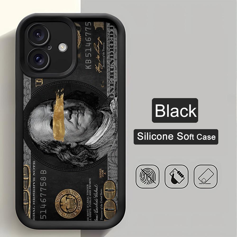 

Black dollars Full-Coverage Phone Case for Samsung Galaxy A56 A55 A36 A35 A26 A25 A15 5G A24 A23 A22 A52 A52S A71 A72 4G Cover A72 4G 5G