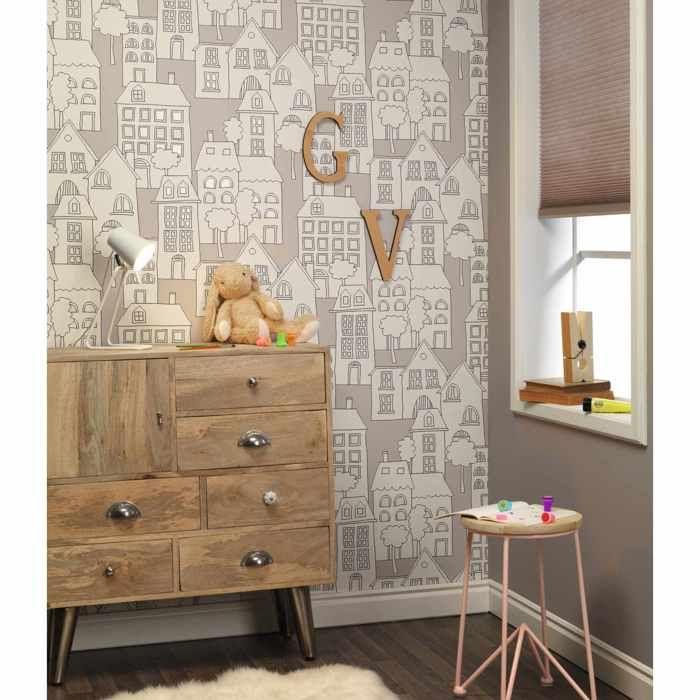 Papier peint - RASCH - 700350 - Intissé - Gris - 0,53 x 10,05 m