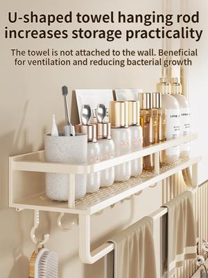 Aluminum Bathroom Shelf Shelves Shampoo Makeup Storage Holder Kitchen Organizer Wall Mounted Rack Accessories