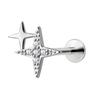 G23 Titanium Threadless Piercing16G/18G/20G  Heart Shape Flower Push Pin Labret Lip Ring Stud Piercing Earring Zircon