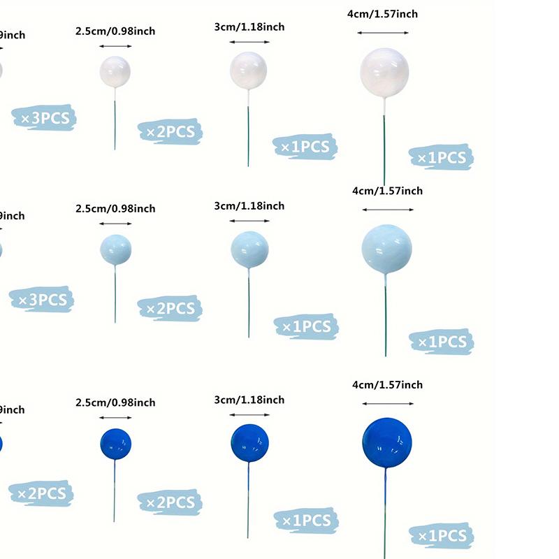 20 szt./Opakowanie 4 cm Piłeczki Toppery na Tort Dekoracje Mini Baloniki Patyczki do Topperów Złote Piłeczki Wykałaczki do Tortu Piłeczki Toppery na Tort Dekoracje Tortowe