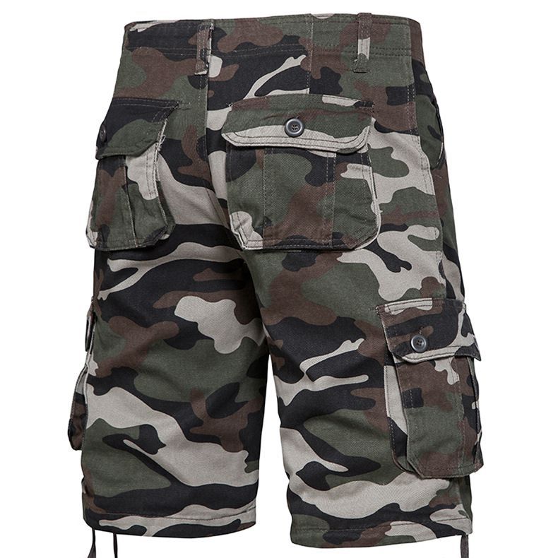En's Camo Shorts Summer Casual Half Pants Camouflage Outdoor Sports Short Pants Side Pocket Cotton Breathable Shorts