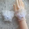 Sweet Lolita Hand Sleeve Cute Fairy Wrist Cuffs Ruffled Bow Lace Pleated Fake Cuffs Decoration Cosplay Accessories